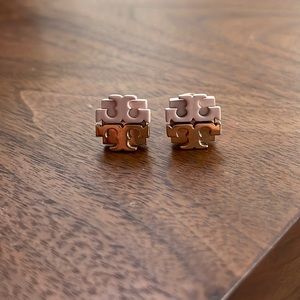 Tory Burch Pink and Gold earrings (studs)